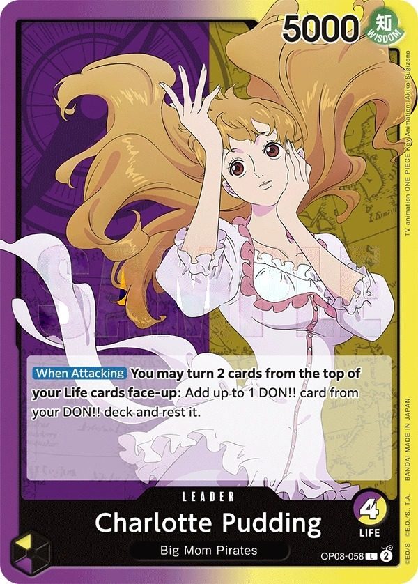 Charlotte Pudding (OP08-058) leader card