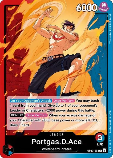 Portgas D. Ace (OP13-002) leader card
