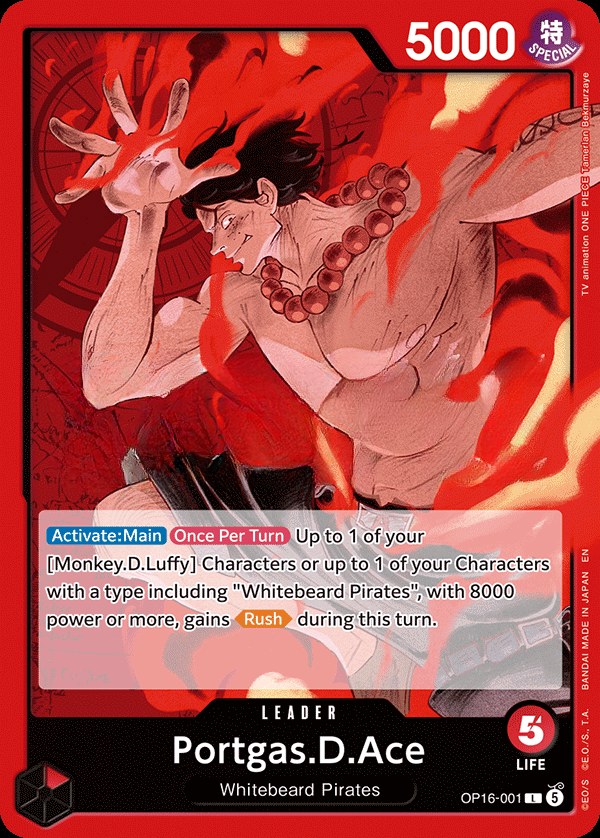 Portgas D. Ace (OP16-001) leader card