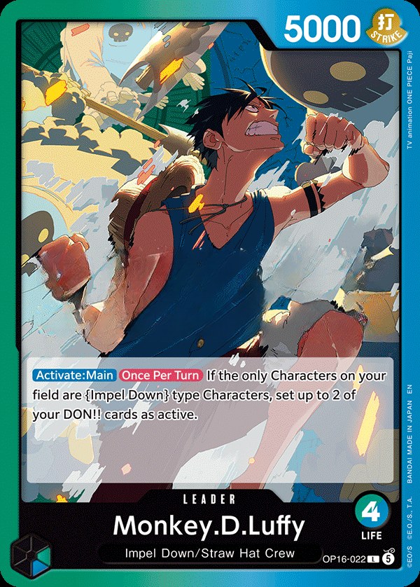 Monkey D. Luffy (OP16-022) leader card