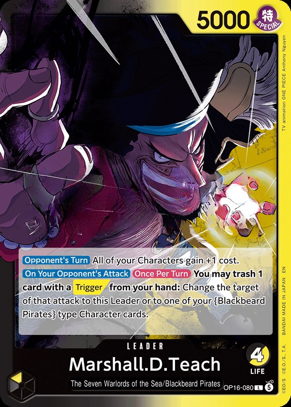 Marshall D. Teach (OP16-080) leader card
