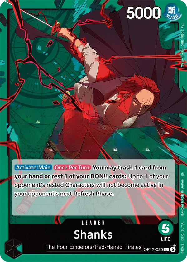 Shanks (OP17-020) leader card