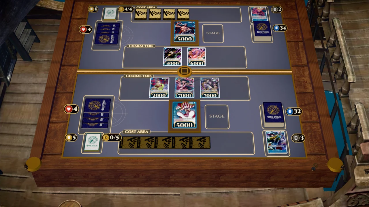 Your 3rd turn, the Leader play: the 9-cost Alvida, which brings Crocodile & Mihawk.
