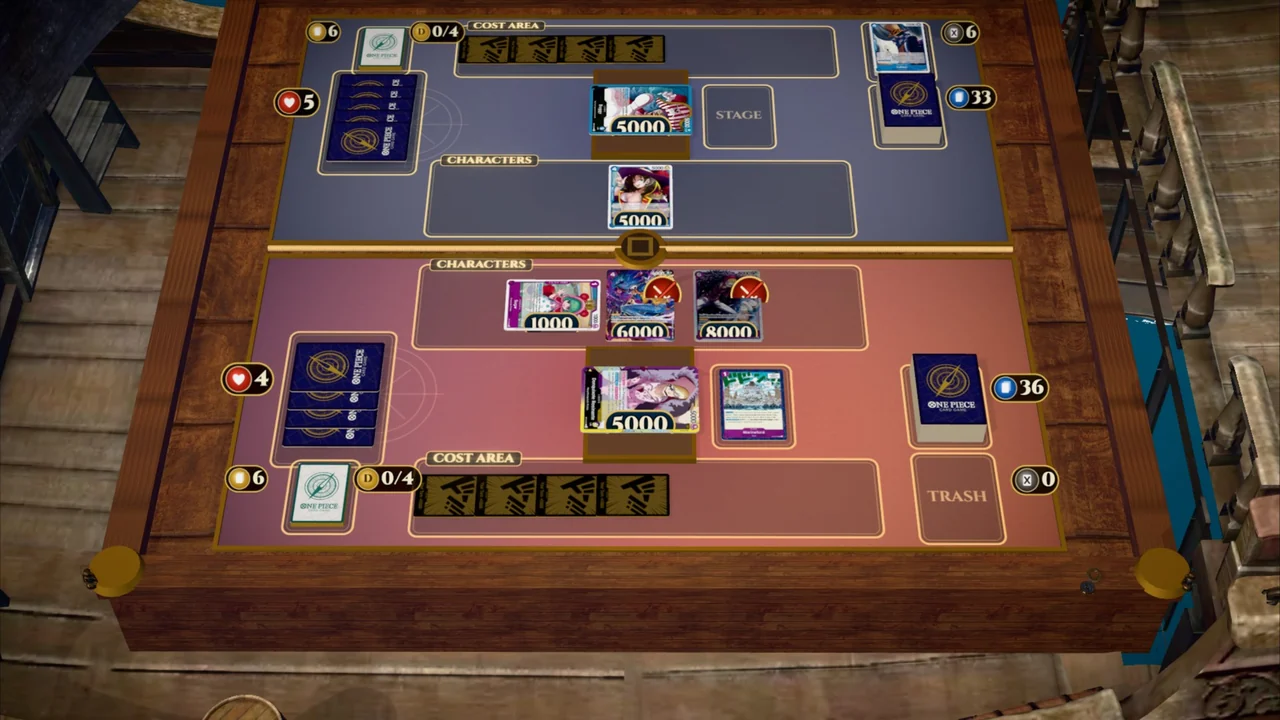 Your 3rd turn: the discount, and Rosinante & Law, an 8000 Blocker, draws a card.