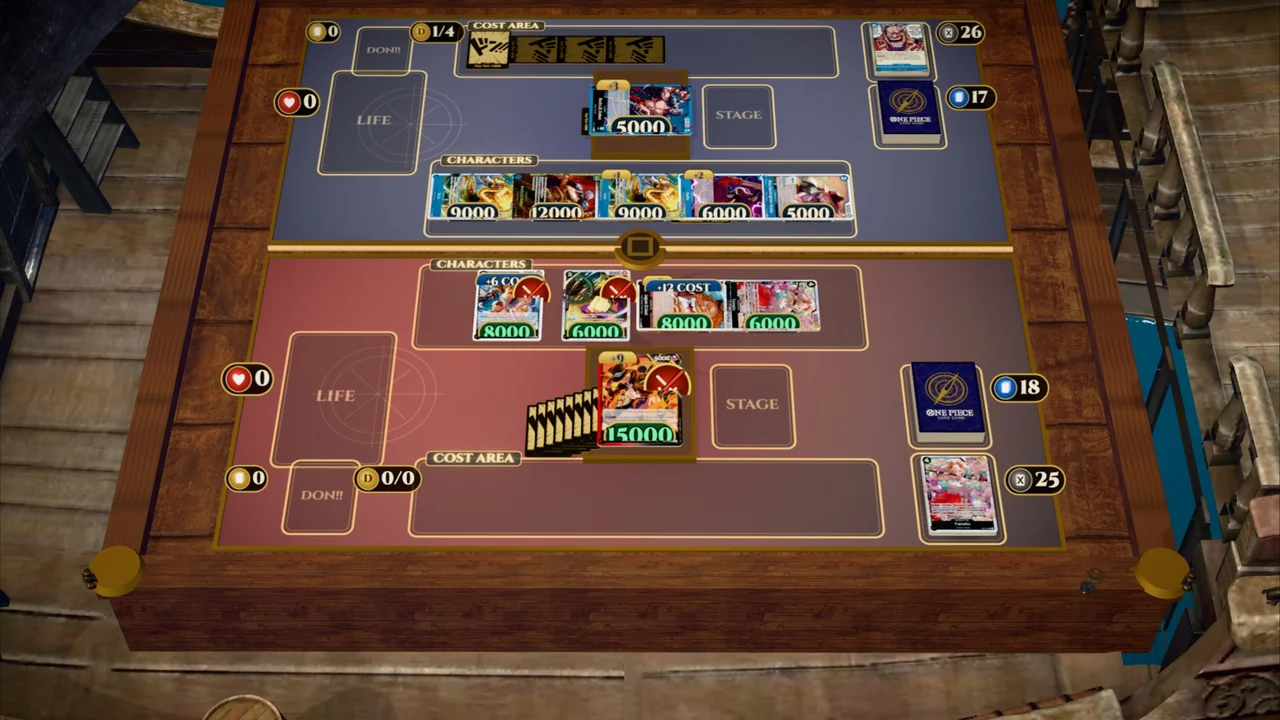 The kill from 0 Life: Sabo swings last, with 8 DON!!, a 15000.